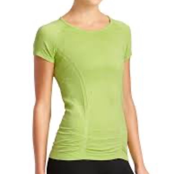 Athleta Fastest Track Lime Green Short Sleeve Athletic Yoga Support Top Size S - Picture 1 of 13